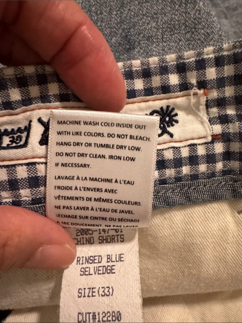 Hiroshi Kato Rinsed Blue Selvedge Chino Shorts Blue 9” Japanese Denim USA-33